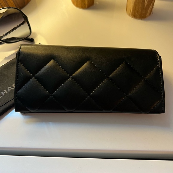 CHANEL sunglasses Black Gold Chain Arms Interlocking CC Logo Acetate Square - Picture 8 of 13